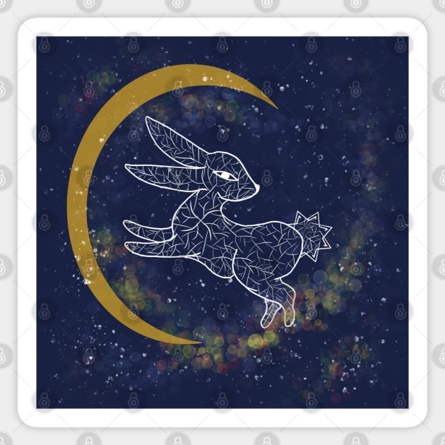 Lunar rabbit Sticker by Xatutik-Art